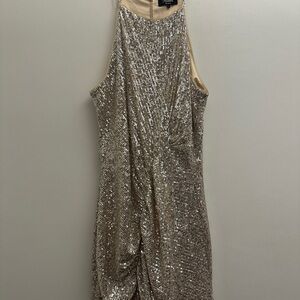 Parker Gold Sequin Backless Dress